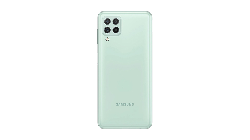 Samsung Galaxy A22 có mặt lưng giả kính và khung viền bằng nhựa cho cảm giác cầm nắm thoải mái